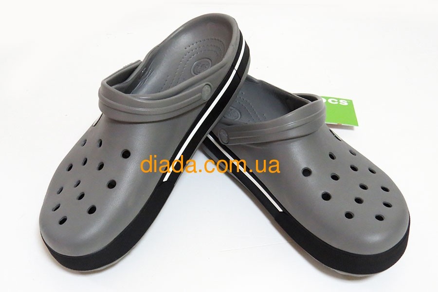 ᐈ Кроксы мужские серые с черным оригинальные Сабо Crocs - купить в ...