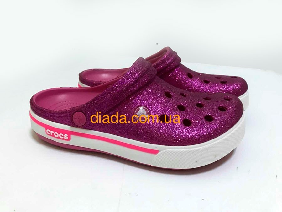 ᐈ Кроксы женские малиновые блестящие Сабо Crocs - купить в интернет  магазине Диада