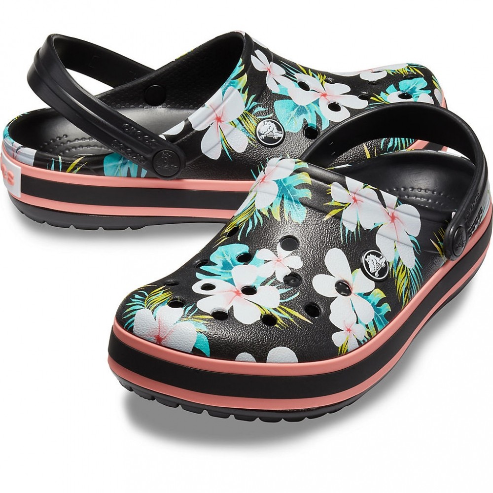 crocs Black Floral Crocband Seasonal Graphic