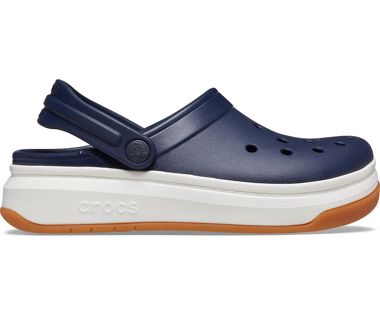 ᐈ Кроксы синие с оранжевым на толстой подошве Crocband™ Full Force Clog ...