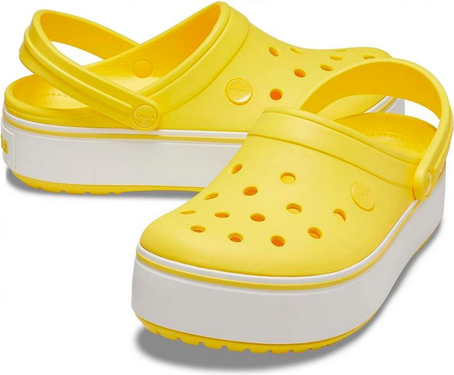 ᐈ Crocs Crocband Platform Clog желтые Кроксы на платформе женские ...