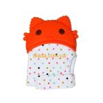 Силиконовый прорезыватель для зубов красный грызунок "Котик", фото 1