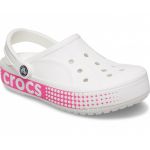 Женские Crocs Bayaband Logo Motion Volt White/Pink — кроксы с ярким принтом, фото 1