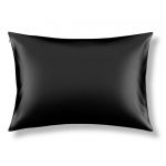Шелковая наволочка черная с молнией, на подушку Silk Kiss, фото 1