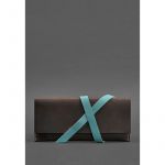 Кожаный женский тревел-кейс Voyager 1.0 темно-коричневый с бирюзовым, фото 1