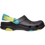 Оригинальные Crocs Classic All-Terrain Black/Multi — чёрные сабо с цветным ремешком, вид сбоку