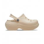 Оригинальные Crocs Bella Clog Bone — бежевые сабо на платформе, вид сбоку