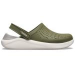 Тёмно-зелёные сабо Crocs LiteRide Green — вид сбоку