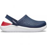 Сабо Crocs LiteRide Navy с красной стелькой — вид сбоку