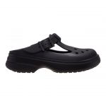 Crocs Mary Jane Black — женские кроксы сбоку с ремешком, черный цвет