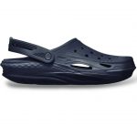Оригинальные Crocs Off Grid Clog Navy — тёмно-синие сабо унисекс, вид сбоку