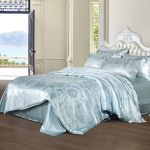 Постельное белье из натурального шелка голубое, комплект. Французское утро, фото 1