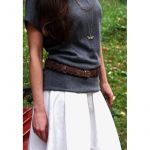 Женский кожаный бохо-ремень темно-коричневый Crazy Horse, фото 1