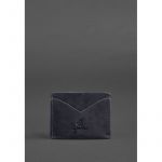 Кожаная визитница 5.0 синяя Crazy Horse, фото 1