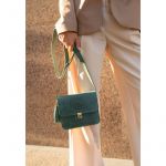 Кожаная женская бохо-сумка Лилу зеленая Crazy Horse, фото 1