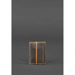 Кожаный кард-кейс 1.1 темно-коричневый Crazy Horse с оранжевым, фото 1