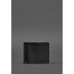 Мужское кожаное портмоне черное Краст 1.0 зажим для денег, фото 1