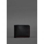 Кожаное портмоне 4.1 (4 кармана) черное с красной нитью, фото 1