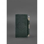 Кожаный женский тревел-кейс 3.0 зеленый с мандалой, фото 1