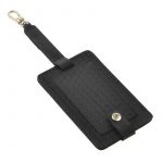 Кожаная бирка для багажа Бланк-тэг черная Карбон, фото 1