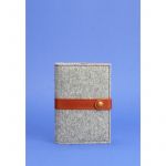 Фетровая обложка для паспорта 1.1 с кожаными коричневыми вставками, фото 1