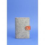 Фетровая обложка для паспорта 3.0 с кожаными коричневыми вставками, фото 1