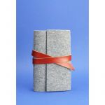 Фетровый блокнот (Софт-бук) 1.0 Фетр с кожаными коричневыми вставками, фото 1