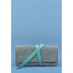 Женский тревел-кейс 1.0 из фетра с кожаными бирюзовыми вставками, фото 1