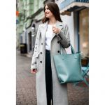 Кожаная женская сумка шоппер D.D. Бирюзовая, фото 1