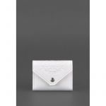 Женский кожаный кард-кейс 3.0 (Гармошка) Белый с мандалой, фото 1