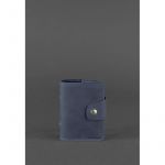 Кожаный кард-кейс 7.1 (Книжечка) синий, фото 1