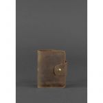 Кожаный кард-кейс 7.1 (Книжечка) темно-коричневый Crazy Horse, фото 1