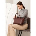 Женская кожаная сумка Midi бордовая, фото 1