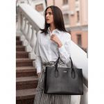 Кожаная женская сумка Шоппер черная Blackwood, фото 1