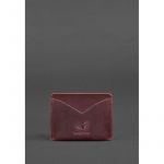 Женская кожаная визитница 5.0 бордовая Crazy Horse, фото 1