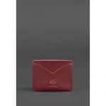 Женская кожаная визитница 5.0 бордовая Краст, фото 1