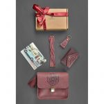 Женский подарочный набор кожаных аксессуаров Бордо crazy horse, фото 1