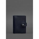 Кожаная обложка для паспорта 3.0 темно-синяя, фото 1