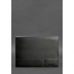 Кожаная папка для документов А4 (на магнитах) черная, фото 1