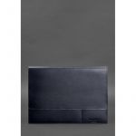 Кожаная папка для документов А4 (на магнитах) темно-синяя, фото 1