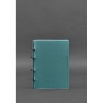 Кожаный блокнот на кольцах (софт-бук) 9.0 с твердой бирюзовой обложкой, фото 1