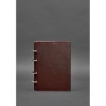 Кожаный блокнот на кольцах (софт-бук) 9.0 с твердой бордовой обложкой, фото 1