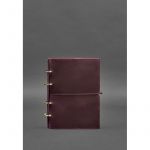 Кожаный блокнот А5 на кольцах (софт-бук) 9.0 в мягкой бордовой обложке, фото 1