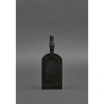 Кожаная бирка для багажа 2.0 Черная Crazy Horse, фото 1