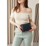 Кожаная поясная сумка Dropbag Mini темно-синяя, фото 1