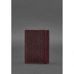 Кожаная обложка для паспорта 2.0 бордовая Карбон, фото 1