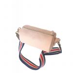 Кожаная сумка поясная-кроссбоди Cylinder пудровая флотар, фото 1