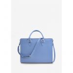 Женская кожаная сумка Fancy A4 голубая, фото 1