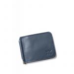 Кожаный зажим для денег темно-синий, фото 1