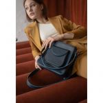 Женская кожаная сумка Stella темно-синяя, фото 1